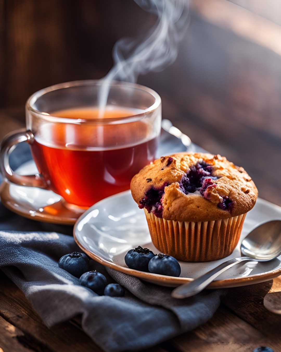 Le rooibos muffin myrtille délicieux comme un gâteau