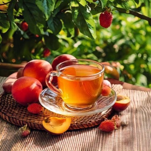le thé vert l'oriental des Frères Dammann. Fruits de la passion, pêches de vigne, fraises des bois