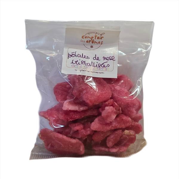 Pétales de roses cristallisés