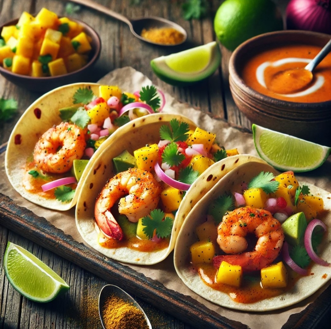 Suivez pas à pas notre recette de tacos aux crevettes et au curry rouge